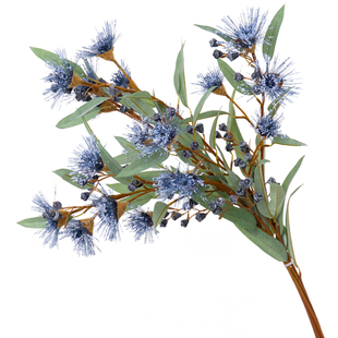 新款轻奢高端桉树花仿真花客厅装饰花卉假花摆设蓝色桉树果实插花