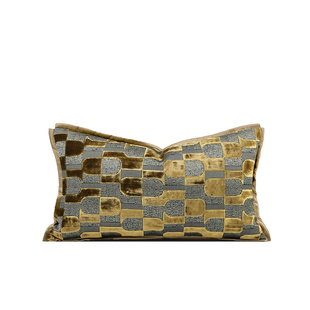 柏洛斯Graceful『钟箔』轻奢高档灰咖沙发腰靠垫样板间会所靠枕套