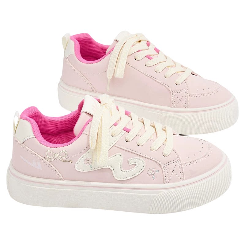 回力樱花粉小白鞋女2026新款