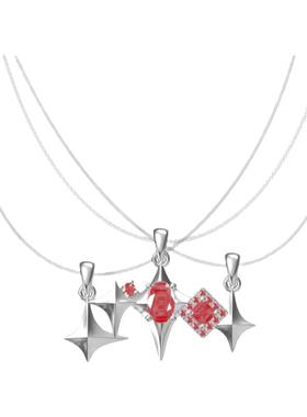 140AM红色星星甜酷叠戴项链