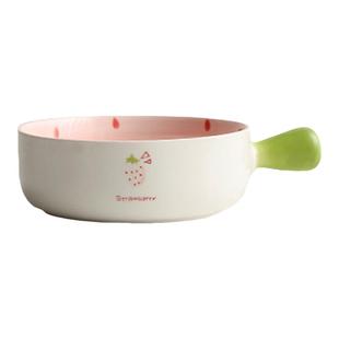 【2个套装】手柄碗盘子家用陶瓷菜盘烤箱牛排西餐盘面饭碗沙拉碗