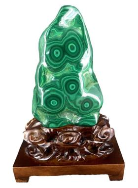 天然孔雀石原石摆件凤凰石奇石矿物晶体矿石标本室内客厅观赏石头