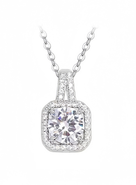 纯银莫桑钻项链女款不掉色可水洗