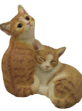 摆设仿真小猫可爱风树脂装饰品