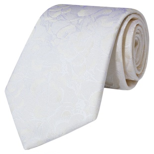 Natyhunt新品白金玉兰暗花桑蚕丝领带轻奢温柔商务衬衫领带男礼盒