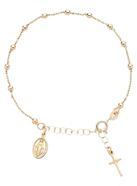 时尚金珠链十字架吊坠手链