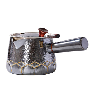 煮茶器侧把银壶纯银999大容量烧水壶过滤公道杯茶水分离养生泡茶