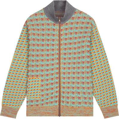 蓬马大童短款开襟针织衫O型