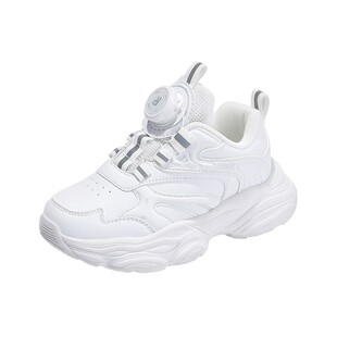 安奈儿儿童鞋子女童白色运动鞋2026新款春夏季皮面防水男童小白鞋