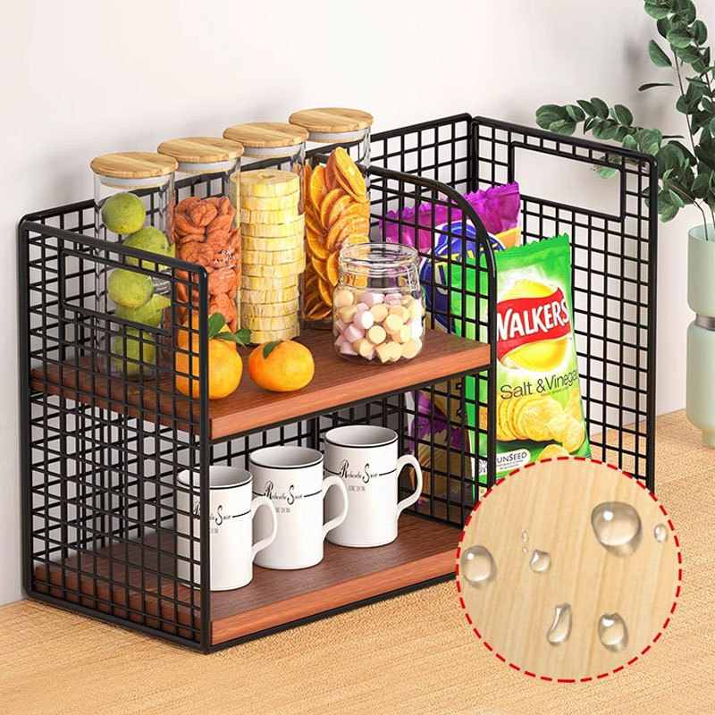 桌上置物架桌面零食饭桌多层架水杯子厨房办公桌架放客厅整理收纳