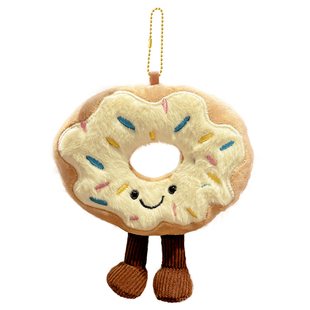 仿真食玩公仔可爱甜甜圈毛绒玩偶钥匙扣女生包包挂件装饰钥匙圈环