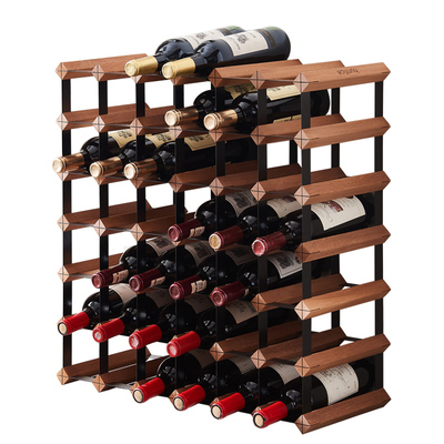 榉木收纳正方形格子简易酒瓶架