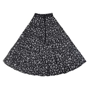 【茉莉】 素心自制碎花长裙春秋a字系带全棉超大摆跳舞高腰半身裙