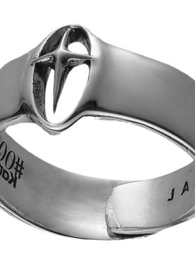 设计个性手工十字架开口情侣戒指