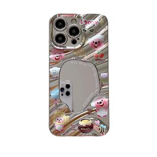 适用iphone14promax手机壳15苹果13可爱小海狸露比12日韩女款11电镀硅胶13pro网红新款loopy子镜面硅胶套好运