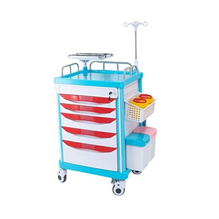 abs急救车手术室医用抢救车ABS输液治疗车护士配药送药车麻醉车