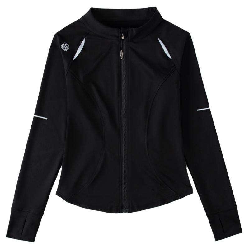 速干杨丽萍春秋广场舞服装新款运动外套印花修身健身操跑步上衣女