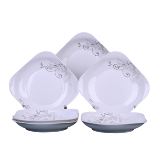 6只方形菜盘 家用陶瓷特价碟子水果盘菜盘子可微波碟子高档