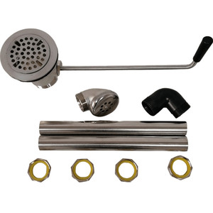 掌柜推荐通用星盆带开关水槽下水器铜芯不锈钢星盘曲棍去水装置器