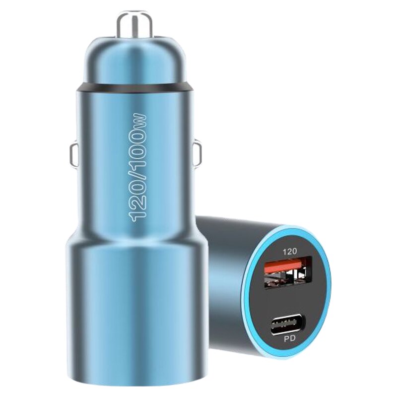 优博士120W/66W双口车载充电器快充适用于苹果华为OPPO超级快充