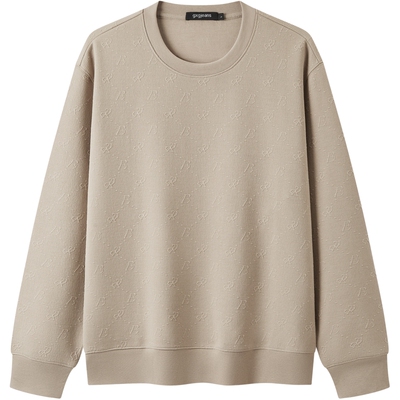 gxg.jeans男装 多色立体肌理宽松简约休闲圆领卫衣男士 25秋新品