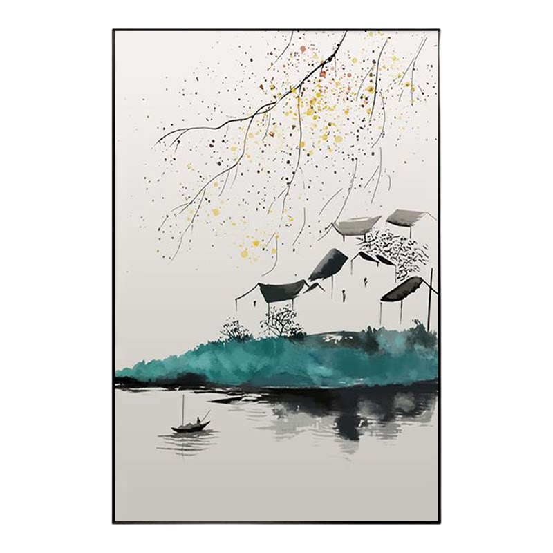 可班艺术纯手绘油画新中式禅意风