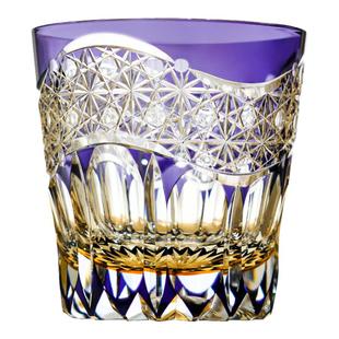 精刻版日式江户切子曙光水晶玻璃杯家用洋酒杯子手工刻花威士忌杯