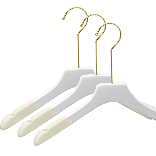 纯白色男女装服装店植绒防滑实木衣架家用韩国版木质定制LOGO刻字