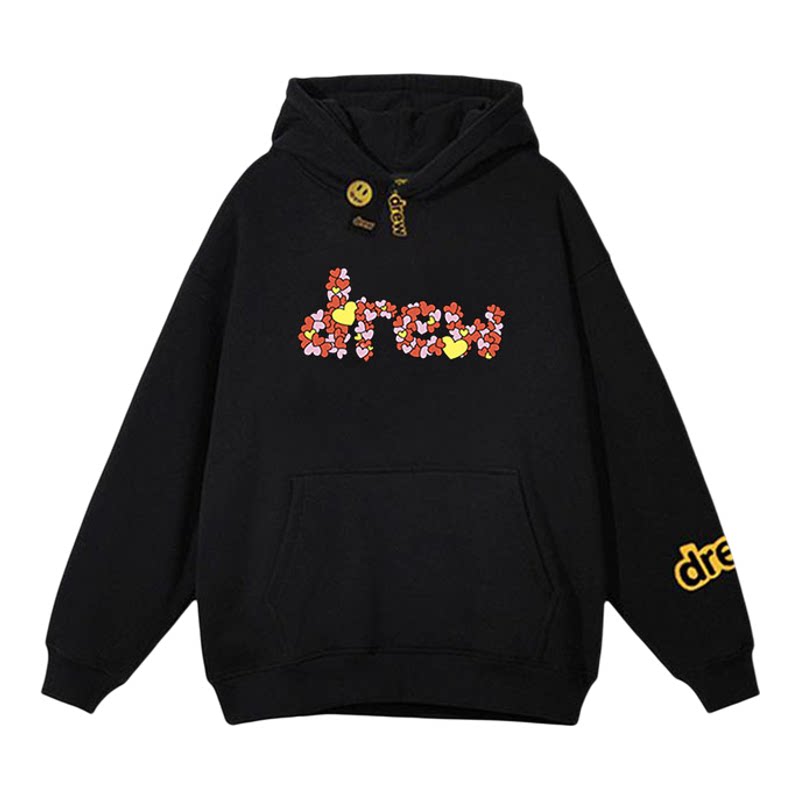 drew美式明星同款笑脸连帽卫衣