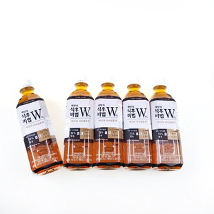 现货5瓶包邮500ml*5韩国W茶零脂肪刘仁娜CU便利店饮料饭后的秘密