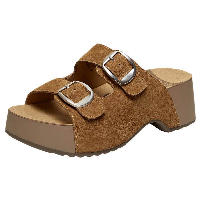 TATA他她小海豚女款夏季厚底增高半拖