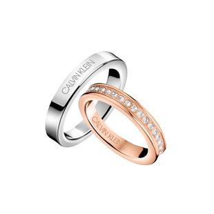 Calvin Klein情侣戒指ck小众设计满天星素圈时尚个性男女闺蜜戒指