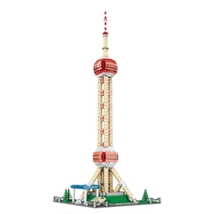 东方明珠2025新款积木上海建筑拼装玩具模型摆件男女孩益智礼物