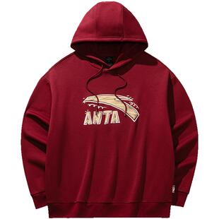 安踏连帽卫衣男女同款2026秋冬季宽松保暖防风宽松加绒套头上衣