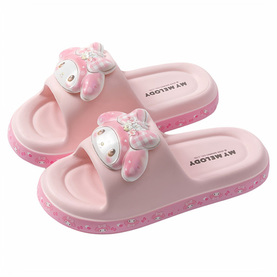 三丽鸥库洛米女生亲子凉拖鞋EVA