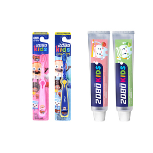 【自营】爱敬2080宝宝防蛀牙6-9岁换牙期低氟固齿牙膏80g护齿牙刷