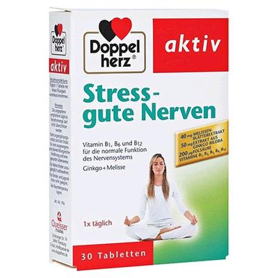 欧洲直邮德国双心Doppelherz银杏精华维B族香蜂花叶安神抗焦虑30