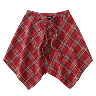 高街腰部系带朋克学院风下摆屁帘衬衫格子腰封搭配裙摆男女舞蹈裙