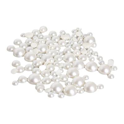 diy仿珍珠手工平底米白色贴片