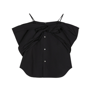 JNBY/江南布衣折扣春夏衬衫蝴蝶结简约吊带背心女修身无袖全棉