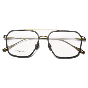 超轻双梁纯钛近视眼镜飞行员式大框复古大脸男细边潮流帅气防蓝光