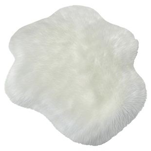 白色长毛绒云朵地毯少女床边毯不规则镜前毛毛毯家用客厅茶几地垫
