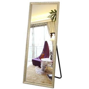 BOLEN穿衣镜 落地镜子实木带支架欧式镜子全身镜 百搭试衣镜壁挂
