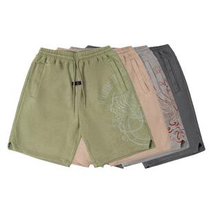 鹿家门四大神兽五分裤大码运动短裤男士夏季健身宽松美式篮球短裤