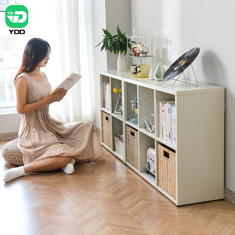 YDD书架落地置物架儿童自由组合格子柜靠墙钢制收纳架幼儿园8格柜