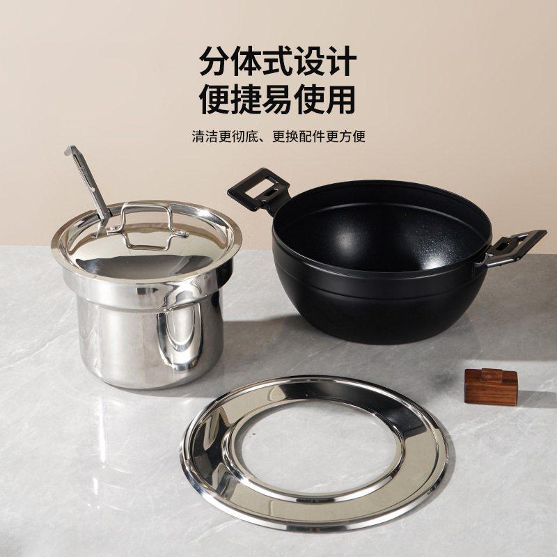 自助餐汤炉暖汤煲5L汤锅保温锅加热304不锈钢酒店餐厅插盖式加厚