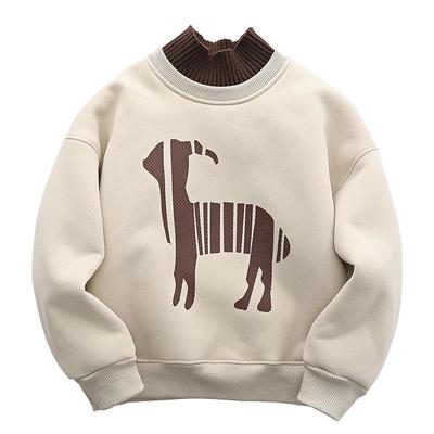 痞帅加绒儿童卫衣洋气冬季