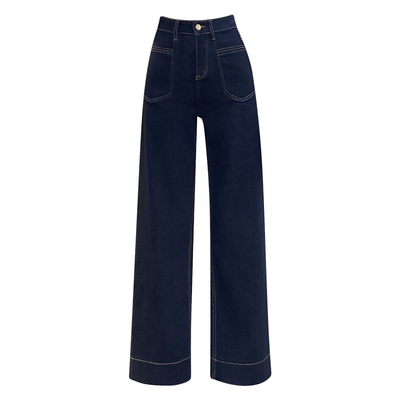 显高显瘦加绒丹宁蓝九分牛仔裤