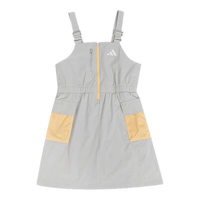 Adidas阿迪达斯新款儿童装女大童背带裙子简约运动休闲裙KH0273
