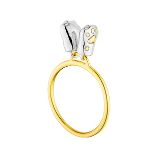 ZIGGY/芝一格 猫爪系列 952银镀金时尚简约小众ins风戒指女原创